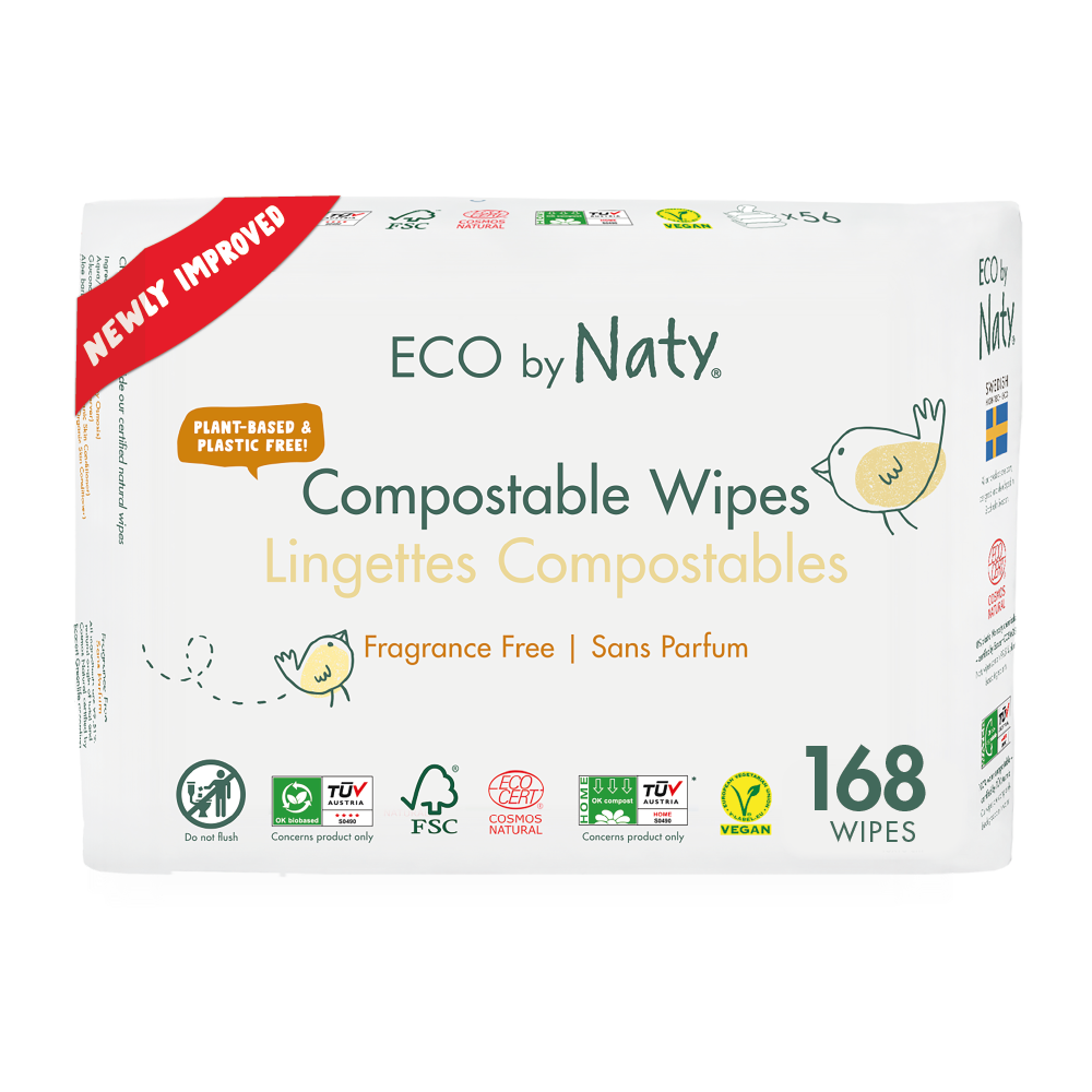 Compostable Wipes Triple Pack (168 wipes), , large, Eco by Naty